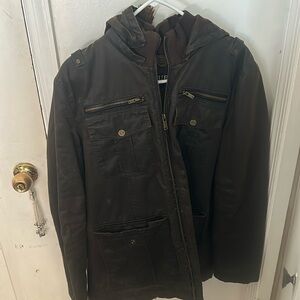 Guess brown leather jacket